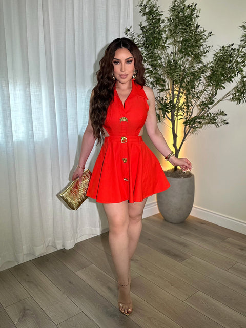 Yasmin Red Mini Dress