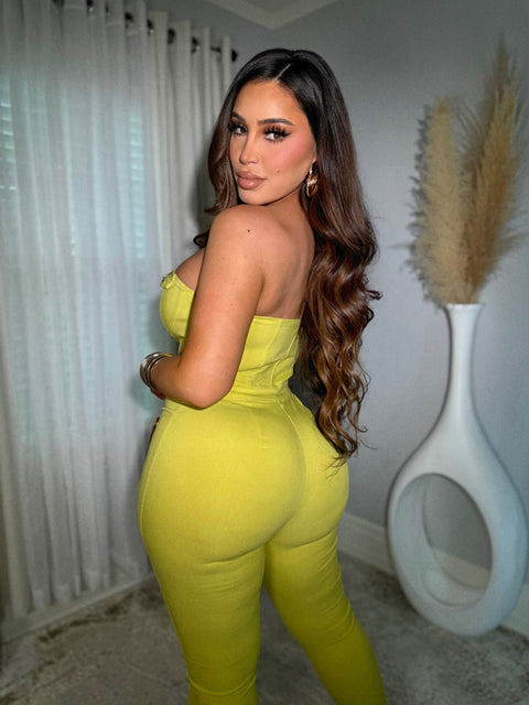 Miami Vibes Lime Green Jumpsuit