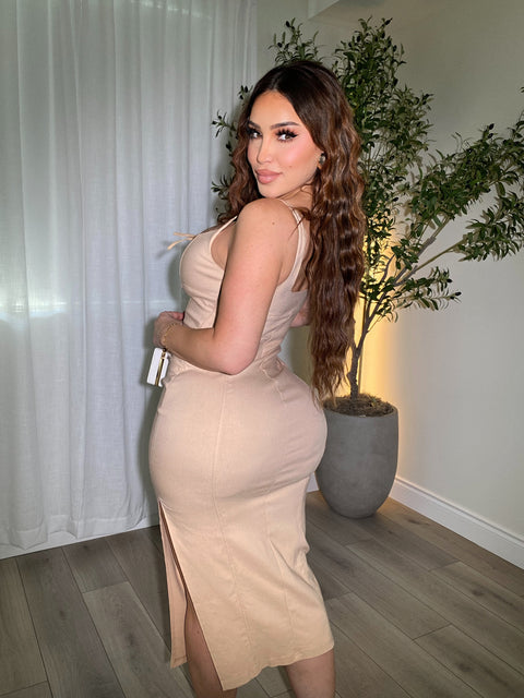 Melie Medi Khaki Dress
