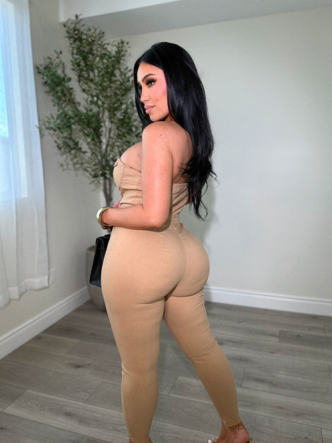 Miami Vibes Khaki Jumpsuit