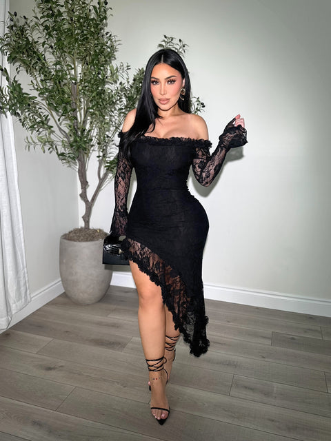 Midnight Lace Black Dress