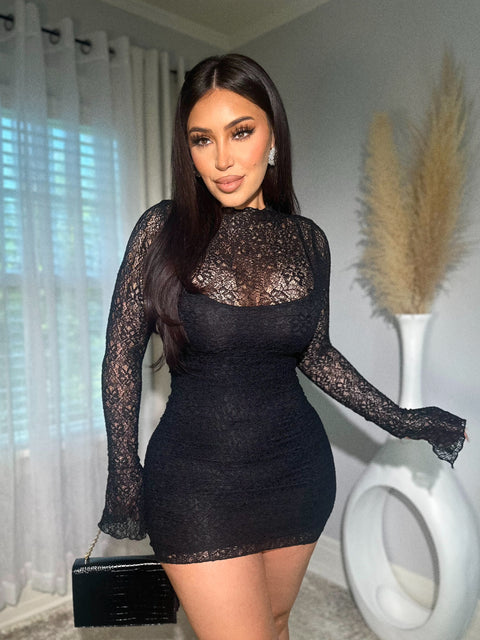 High Standards Black Mini Dress