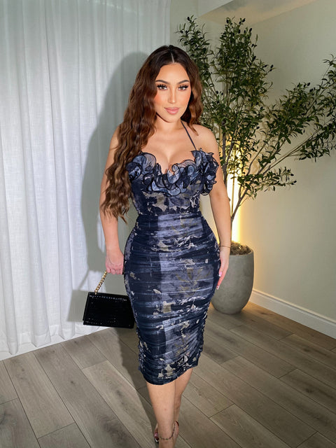 Reyna Dark Midi Dress