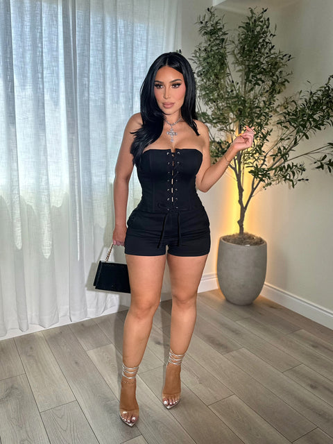 Candy Black Shorts Set