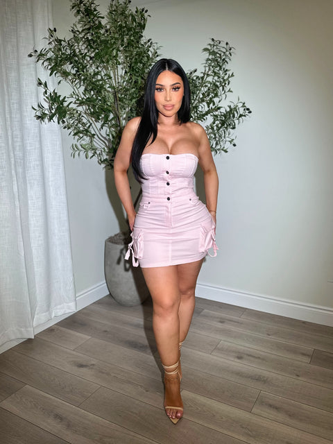 Wild Quest Cargo Baby Pink Dress