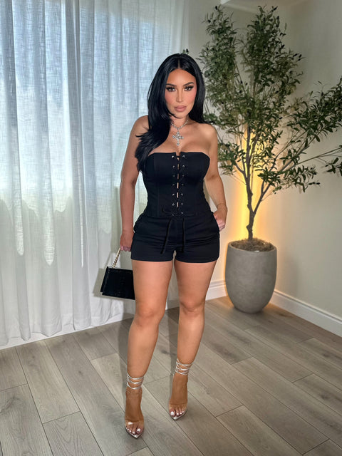 Candy Black Shorts Set