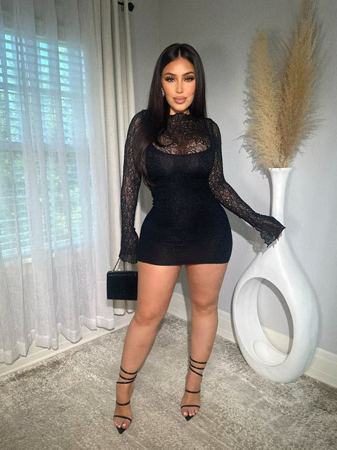 High Standards Black Mini Dress