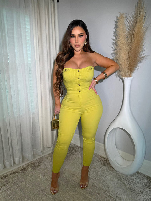 Miami Vibes Lime Green Jumpsuit