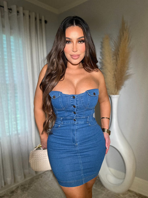 Makayla Dark Denim Dress