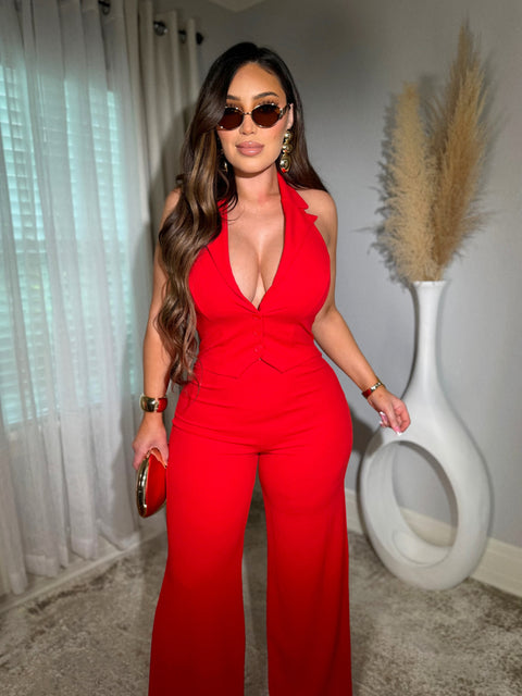 Executive Red Jumpsuit