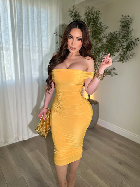 Alva Midi Yellow Dress