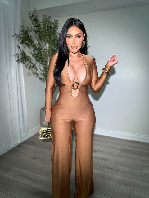 Expense Gold Jumpsuit