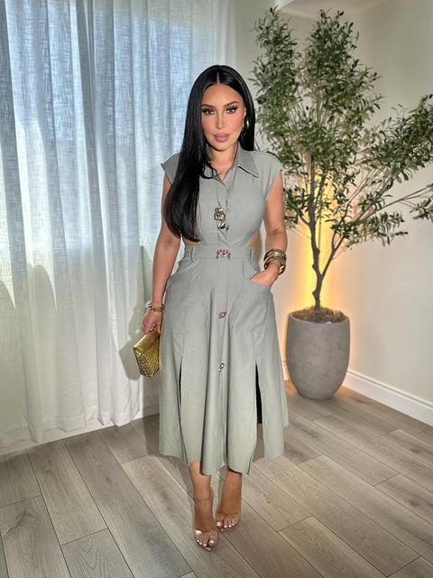 Sahara Olive Dress