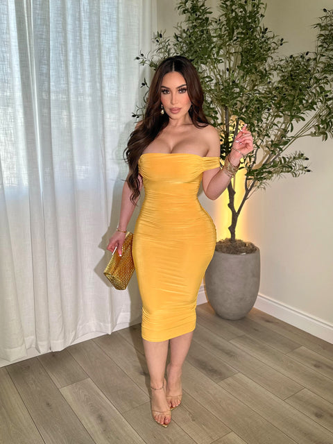 Alva Midi Yellow Dress