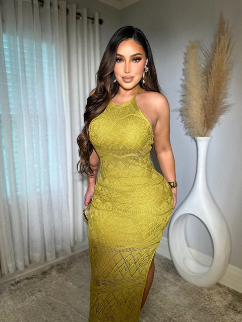 Persian Goddess Olive Dress