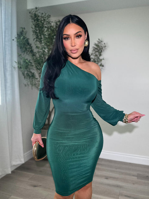 Upscale Hunter Green Dress