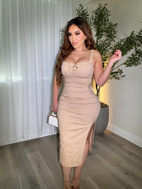 Melie Medi Khaki Dress
