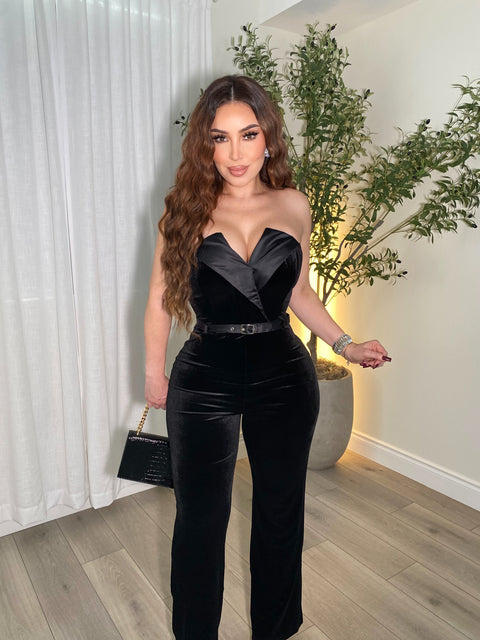 Velvet Dream Black Jumpsuit