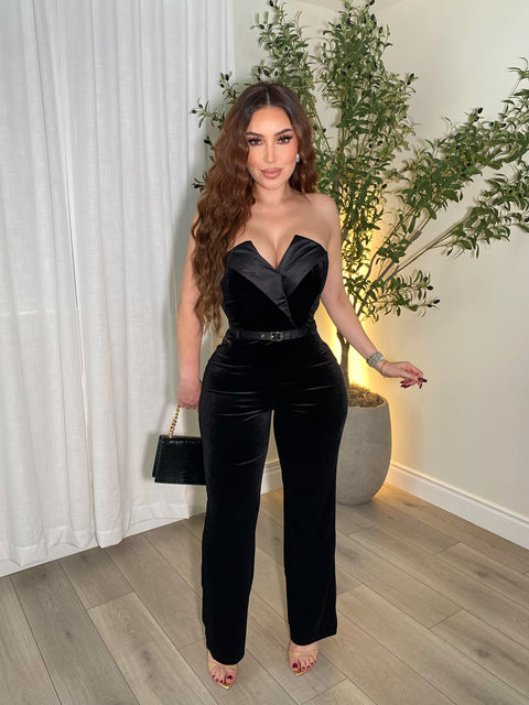 Velvet Dream Black Jumpsuit
