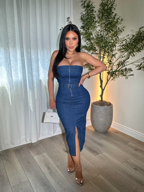 Amara Dark Denim Dress