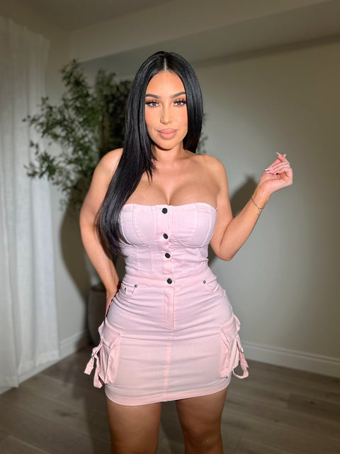 Wild Quest Cargo Baby Pink Dress