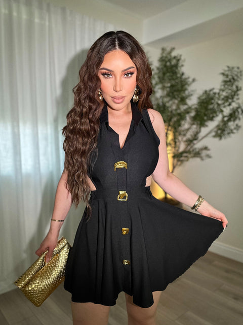 Yasmin Black Mini Dress