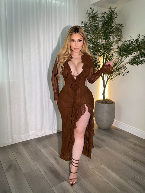 Delightful Caramel Maxi Dress
