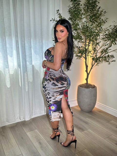 Floral Leopard Dress