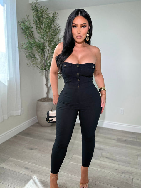 Miami Vibes Black Jumpsuit