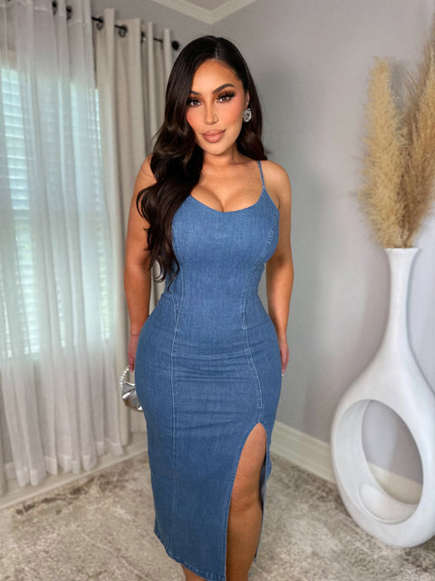 Posh Medium Denim Maxi