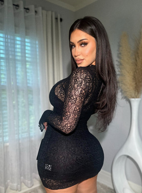 High Standards Black Mini Dress