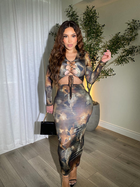 Bronzed Aura Maxi Dress
