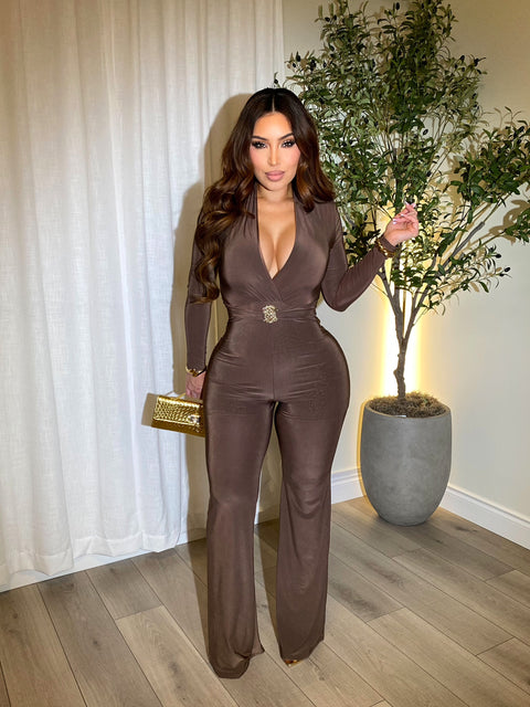 Unforgettable Mocha Jumpsuit
