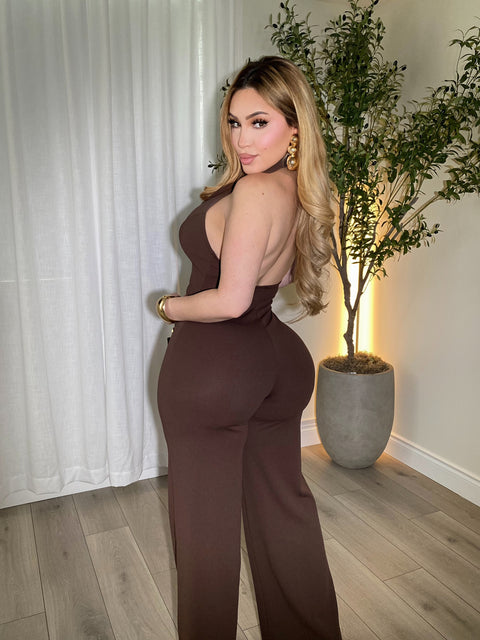 Executive Brown Jumpsuit