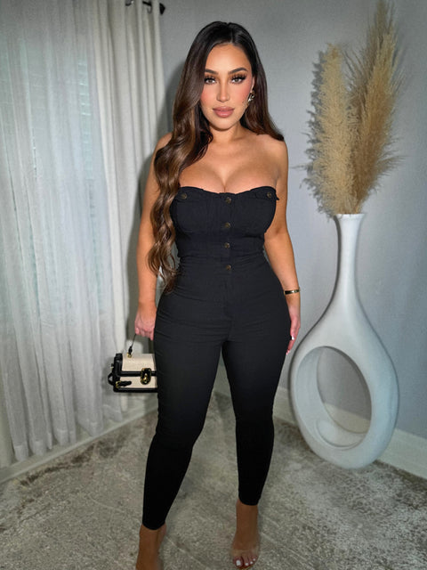 Miami Vibes Black Jumpsuit