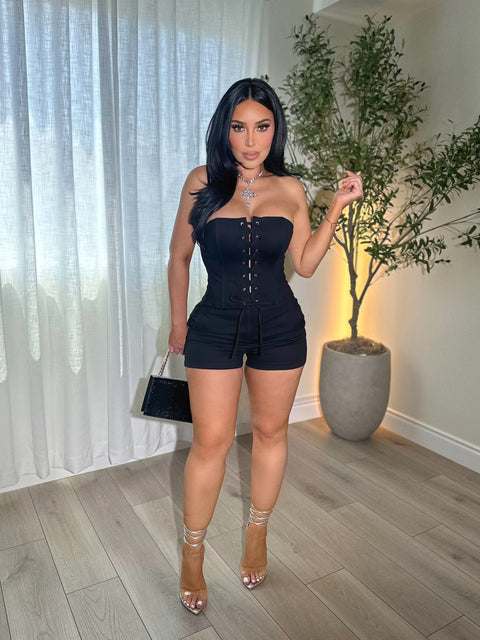 Candy Black Shorts Set
