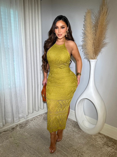 Persian Goddess Olive Dress