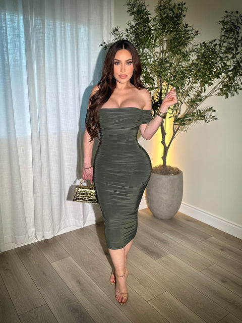 Alva Midi Olive Dress
