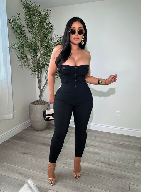 Miami Vibes Black Jumpsuit