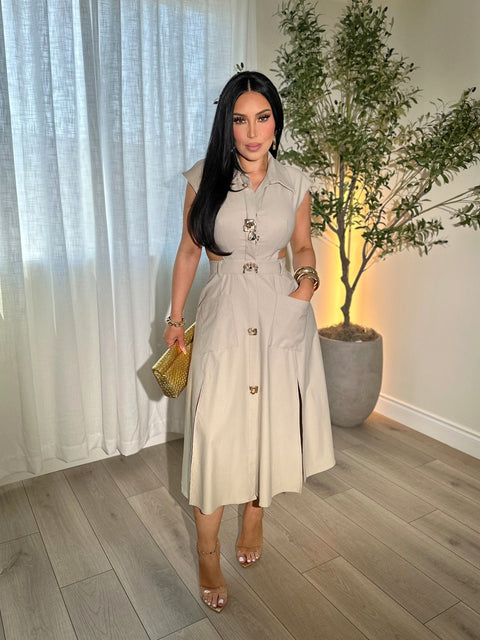Sahara Kaki Dress
