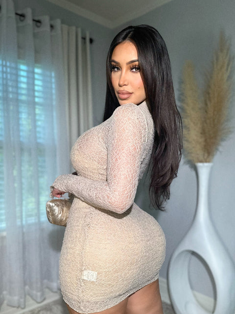 High Standards Taupe Mini Dress