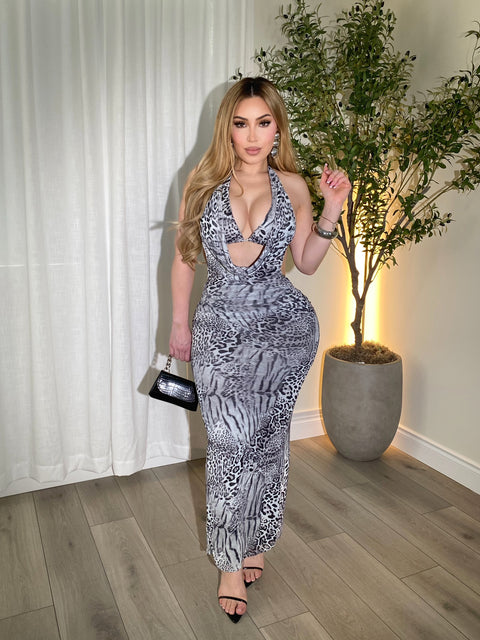 Daring Bombshell Grey Maxi