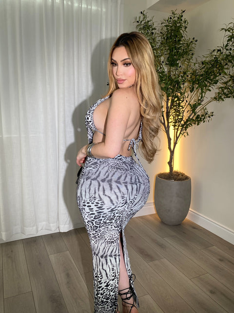 Daring Bombshell Grey Maxi
