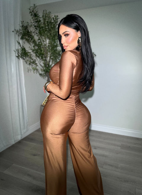Expense Gold Jumpsuit