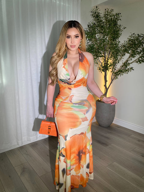 Elysian Orange Maxi Dress