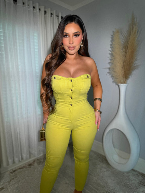 Miami Vibes Lime Green Jumpsuit
