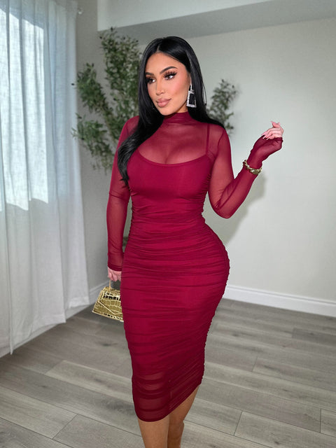 Dashing Burgundy Dress