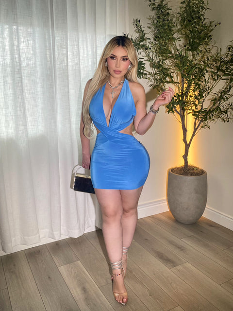 Love Twist Blue Mini Dress