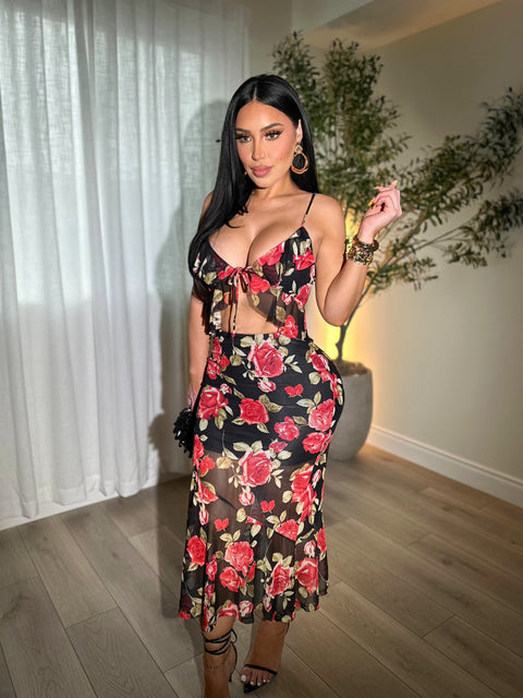 Rose Romance Black Set