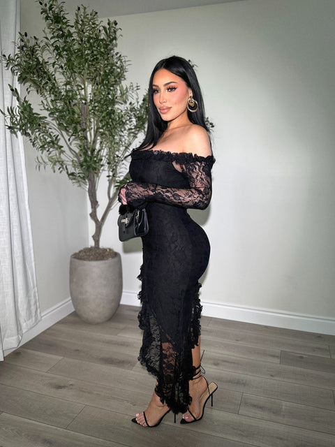 Midnight Lace Black Dress